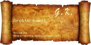 Grotte Kamil névjegykártya